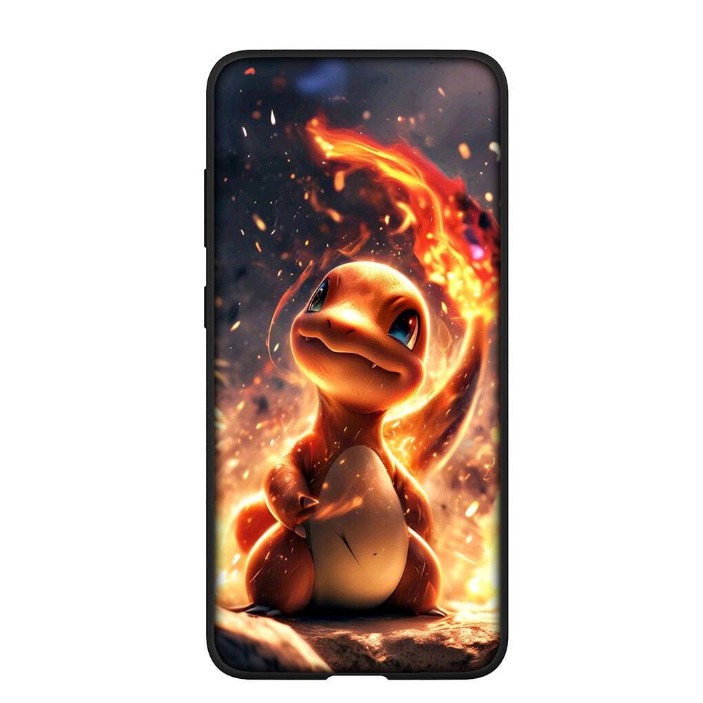 Mobilskal för Samsung Galaxy S25 S23 S22 S24 Ultra FE Plus S9 A05 A06 A15 A16 A36 A37 A35 A54 A55 A56 A57 A25 A53 Anime Pikachu Pokemon GO Charmander for Redmi 14C ceil färg