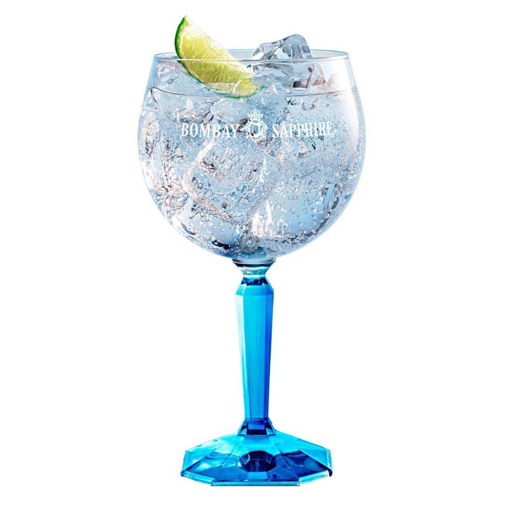 Bombay Sapphire Ginglas på fot 68 cl