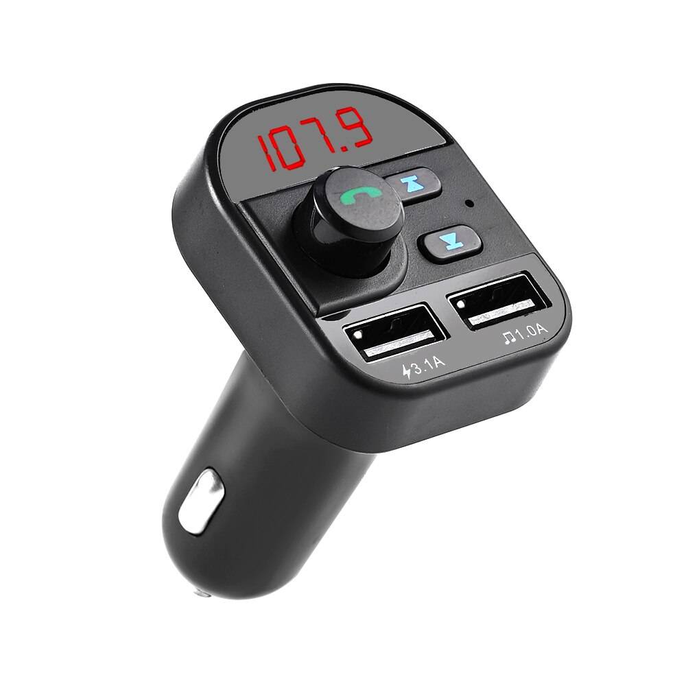 Bil fm trådlös bluetooth 5.0 handsfree-sats fm-sändare bil mp3 radioadapter 2 usb-laddare fm-modulator - Typ 1