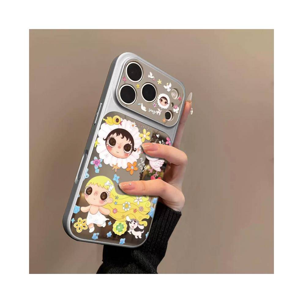 (Silver, iPhone 13 ProMax) Mirror Yellow Jade Apple iPhone 17 Pro Max Case, Cute Premium Slim Fit for 16 Pro & 15, Full Protection