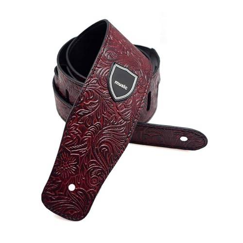 JSHshield Gitarrtillbehör PU Läder Gitarr Rem, Justerbar Längd Retro Gitarr Rem, Elgitarr och Akustisk Gitarr