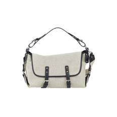 Ulrika Design - Recycle Canvas - Beige/Svart väska med lock - Black