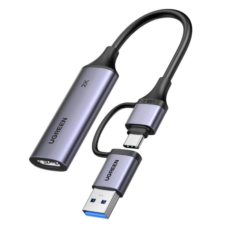UGREEN HD HDMI till USB-A/USB-C videoinspelningskort / adapter – grå