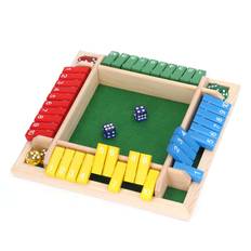 Wooden Dice Board Game Home Pub Holiday Party 4 Players Family Table Math Games for Adults Kids