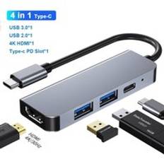 Usb hub c hub adapter 6 in 1 usb c till usb 3.0 hdmi-kompatibel docka för macbook pro för nintendo switch usb-c typ c 3.0 splitter
