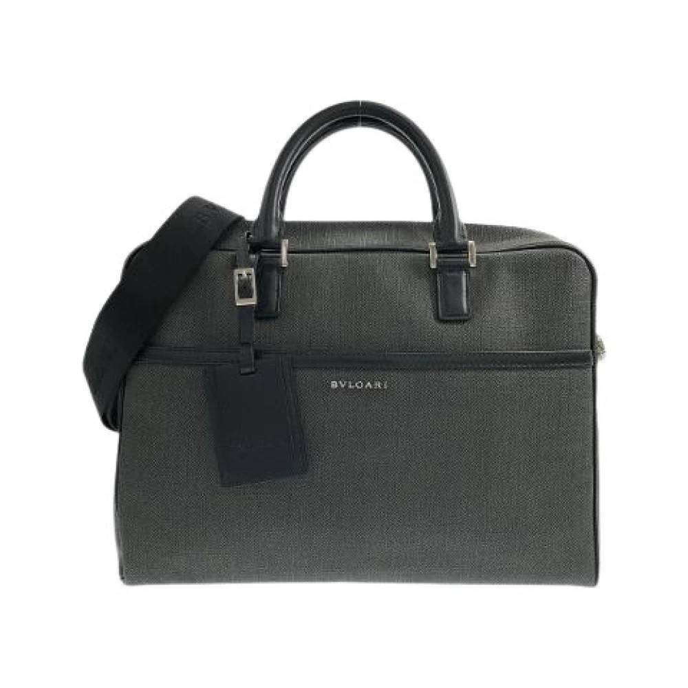 Bvlgari Vintage Pre-owned Weekend Coated Canvas Calf Taske - Vintage - Herre - Grå - ONE SIZE - Uld