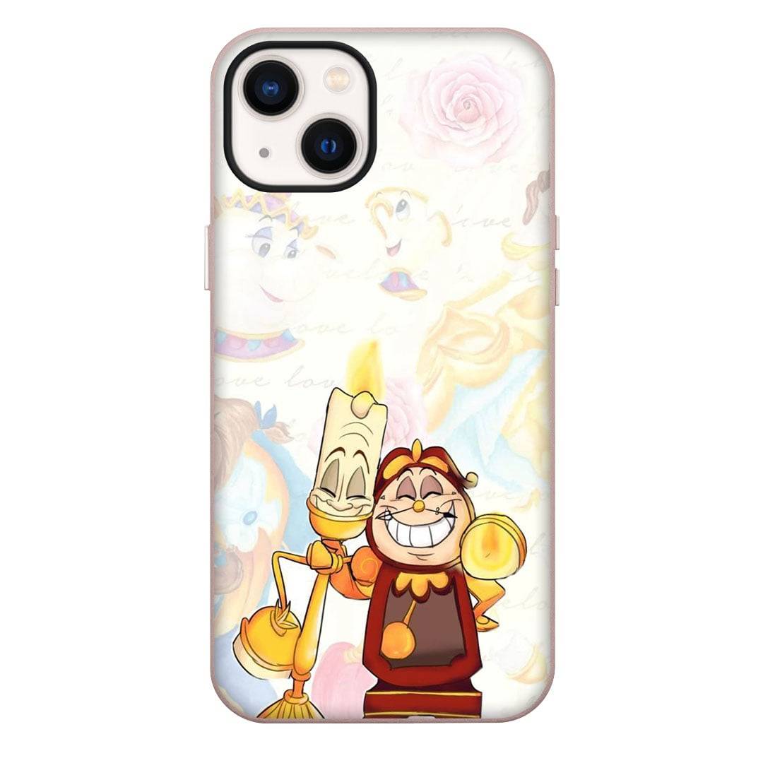Beauty And The Beast Phone Case For iPhone Samsung Galaxy Pixel OnePlus Vivo Xiaomi Asus Sony Motorola Nokia - Beauty And The Beast Lumiere And Cogsworth Character Art Poster.