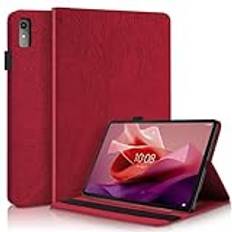 Succtopy fodral för Lenovo Tab P12 12,7 tum 2023 folio flip PU-läder skyddsfodral Lenovo Tab P12 2023 pennhållare stående plånbok fodral surfplatta skal Lenovo Tab P12 12,7 tum 2023 röd