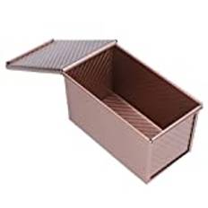 Rostat bröd Bakform Bröd Brödform med lock 2,2 Lb degkapacitet Rektangel brödform för bakning av tårta Kök Bakeri Bakverk(Golden)