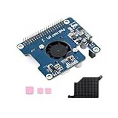 Waveshare POE hatt för Raspberry Pi 5, 802.3af/at-kompatibelt, Power Over Ethernet HAT (F) Expansionsplatta för Raspberry Pi 5, High Power, Onboard Cooling Fläkt, med metall Heatsink