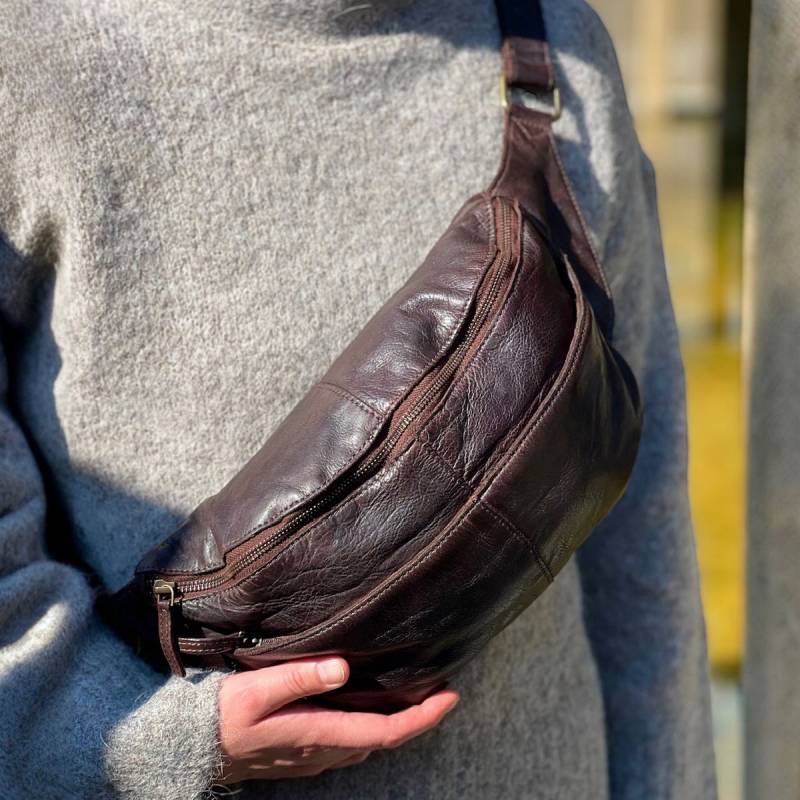 Liberty bumbag - Stor - Brun bøffelskind - Montana