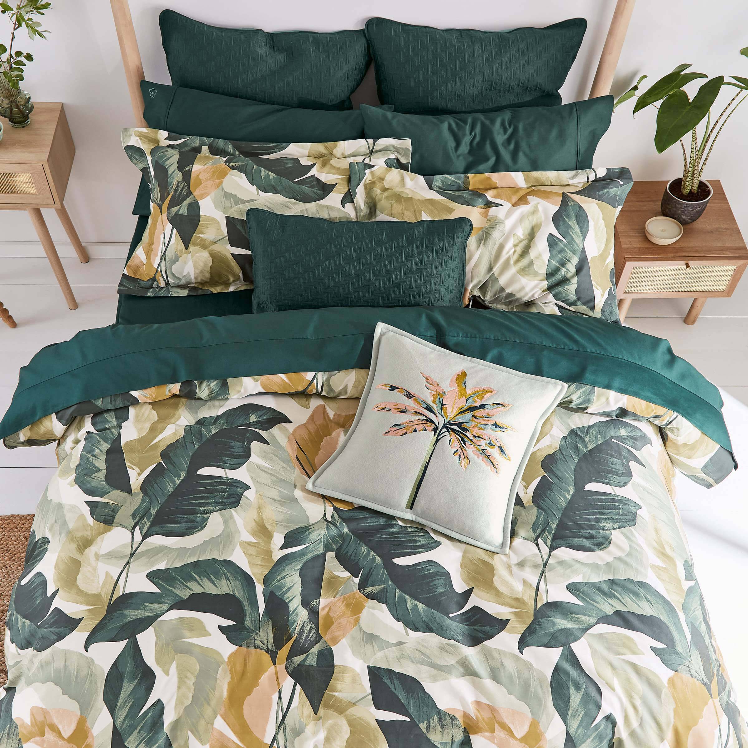 Ted Baker Urban Forager Super Kingsize Duvet Cover SET, Basil