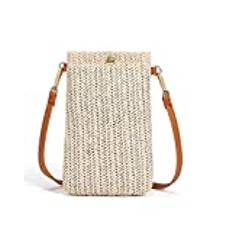 Naturlig miljövänlig halmvävd väska Iphone messenger väska damer mobiltelefon väska mobiltelefon messengerväska messengerväska boho stil plånbok mobiltelefonväska strand axelväska myntväska