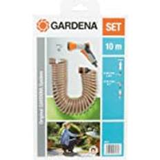 Gardena spiralslang sats 10 m: Spiralformad trädgårdsslang för bevattning av mindre områden, återställningskraft, diameter 9 mm, med Gardena systemdelar och duschmunstycke (4647-20)