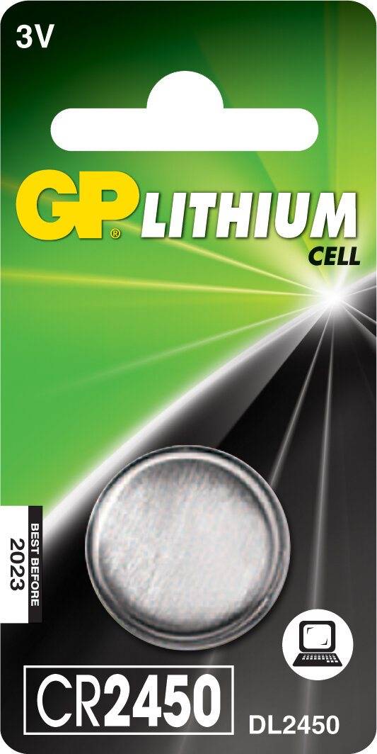 GP Batterier Batteri knappcell, Lithium, CR2450, 1-pack