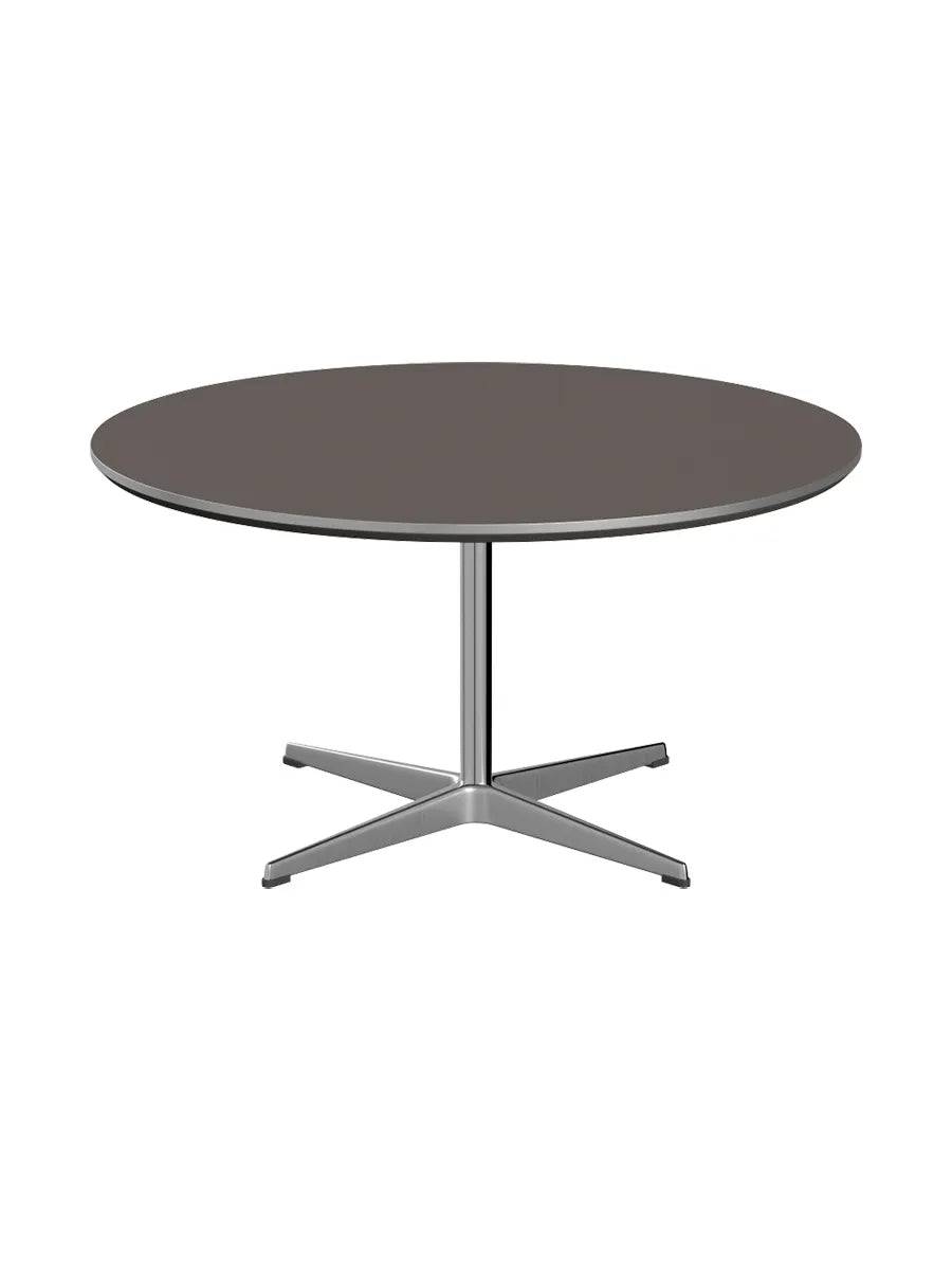 Piet Hein A223 Sofabord, Ø90 cm fra Fritz Hansen Grå laminat m. alukant - Jacobsen Plus