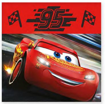 Disney Cars flagg-handduk, ansiktshandduk, 30x30 cm