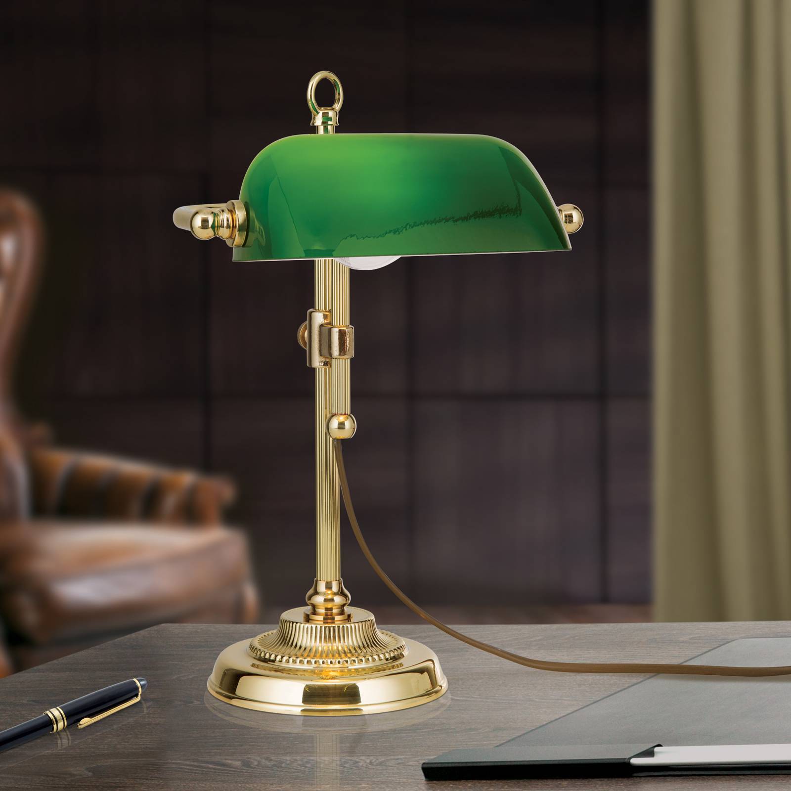 ORION Skrivbordslampa Harvard, Mässing / guld, Arbetsrum / kontor, Mässing, Vintage, Bordslampa