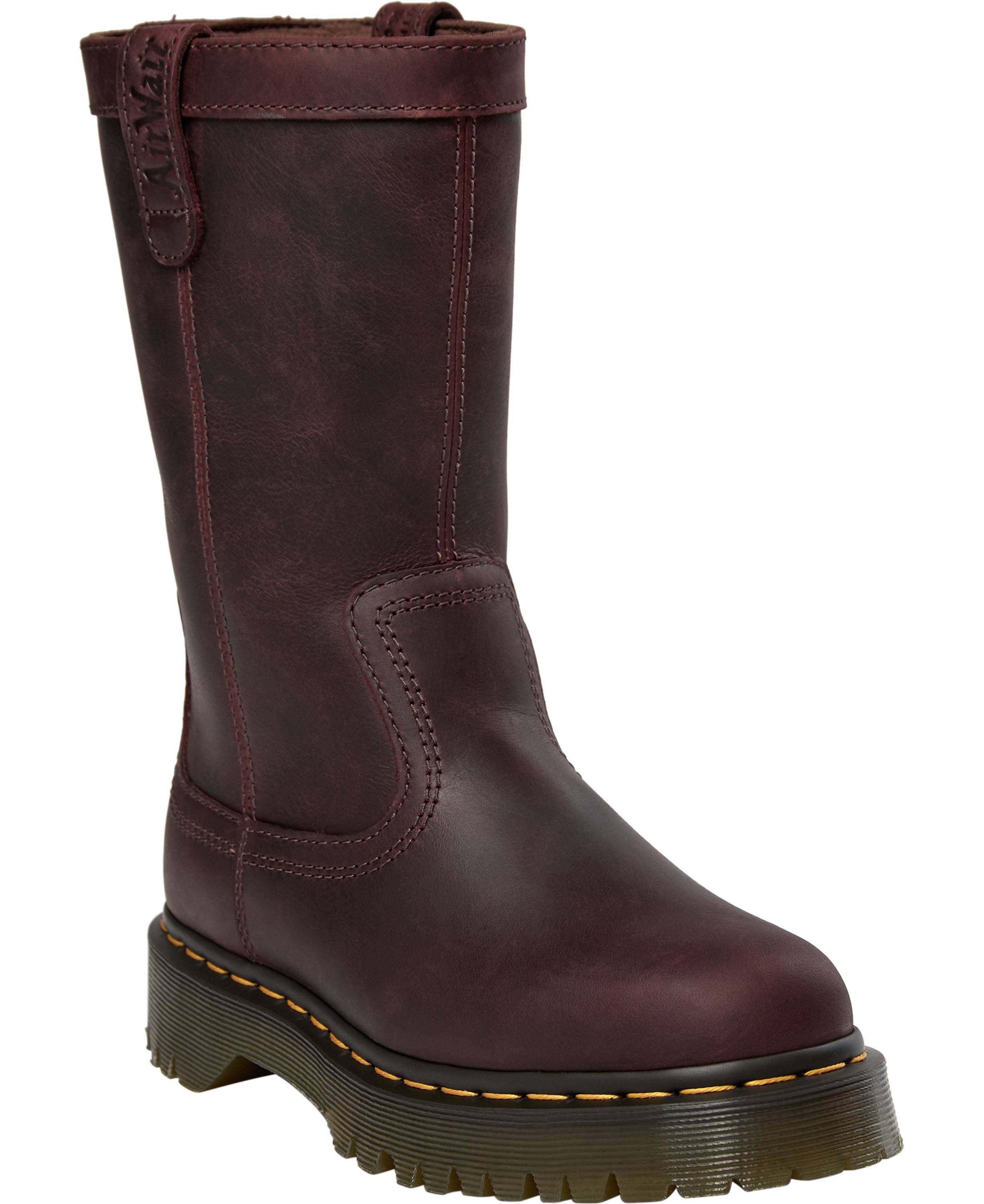 Dr. Martens Anistone Pull On Cherry Red Crazy Horse Kvinde Cherry Red Snørestøvler Str 36 - hos Magasin.