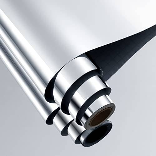FunStick självhäftande spegelklistermärken Flexibla spegelplattor Glasfria spegelväggklistermärken Reflekterande skal och pinne för hantverk Hemspegel Väggdekoration 30CM x 2M