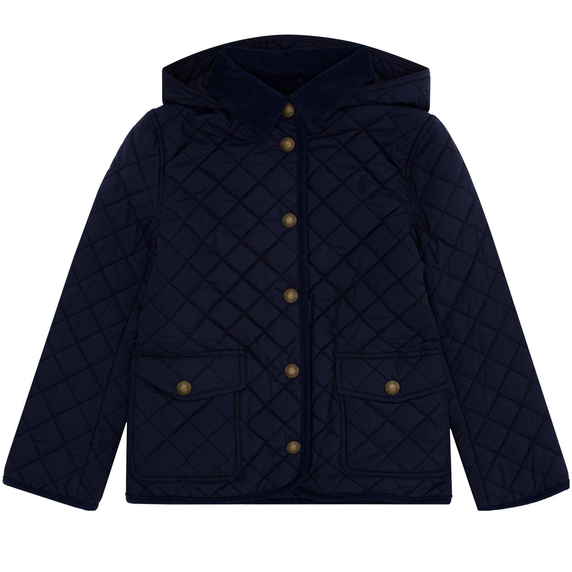 Polo Ralph Lauren Jacka Barn Logotyp Med Huva Långärmad Bomullsrock Barnjackor Marinblå 313910983-001 cm black