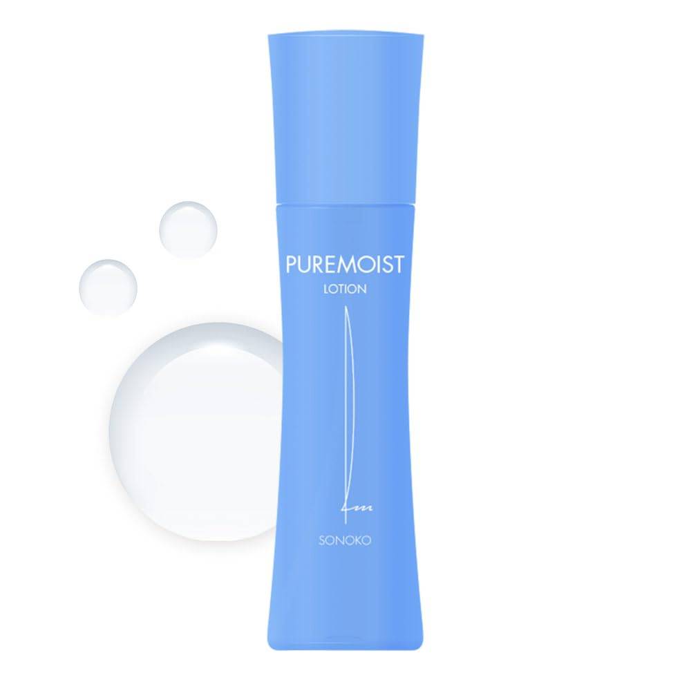 SONOKO Pure Moist 120mL Moisturizing Lotion with Hyaluronic Acid and Ceramides for and Dullness Made in Japan Sonoko 50th Lotion, (Renewed) - Dryness,