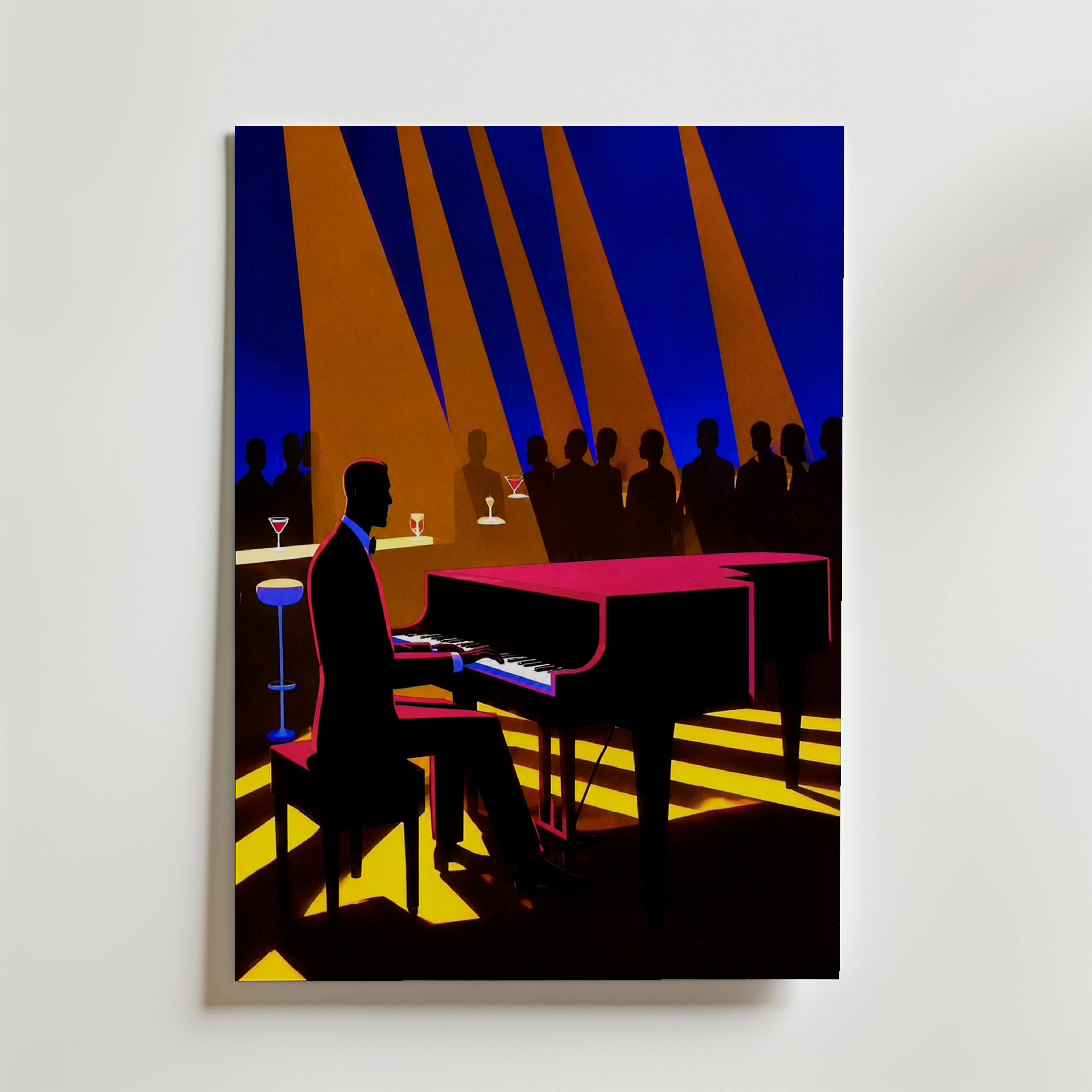 Calm and Collective Jazz Poster - Premium Canvas 100x140 cm Utan passepartout