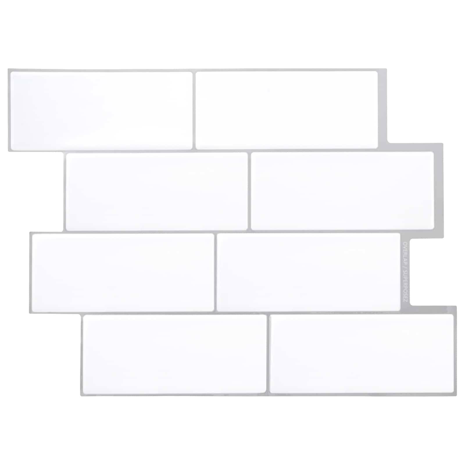 vidaXL Subway flise 50 pcs Hvid grå 29 x 21 cm Polyurethan og PET