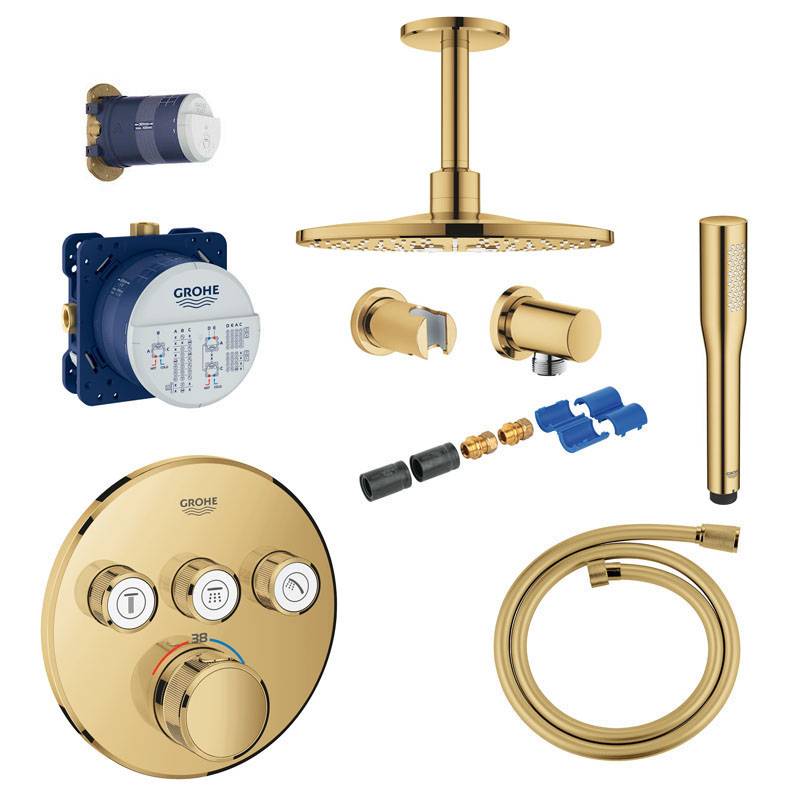 Grohe Grohtherm SmartControl 310 til indbygning til loft i messing poleret messing
