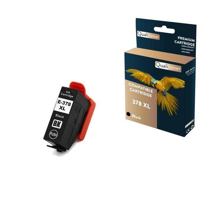QUALITONER - 1 Compatible Cartridge for EPSON 378 XL 378XL Black (Squirrel) for Epson Expression Photo HD XP-15000 XP-8000 XP-8005