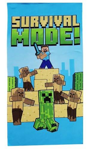 Theonoi Barn – handduk bastuhandduk strandhandduk duschhandduk badhandduk – 70 x 140 cm – present pojkar mikrofiber (Minecraft Survival)