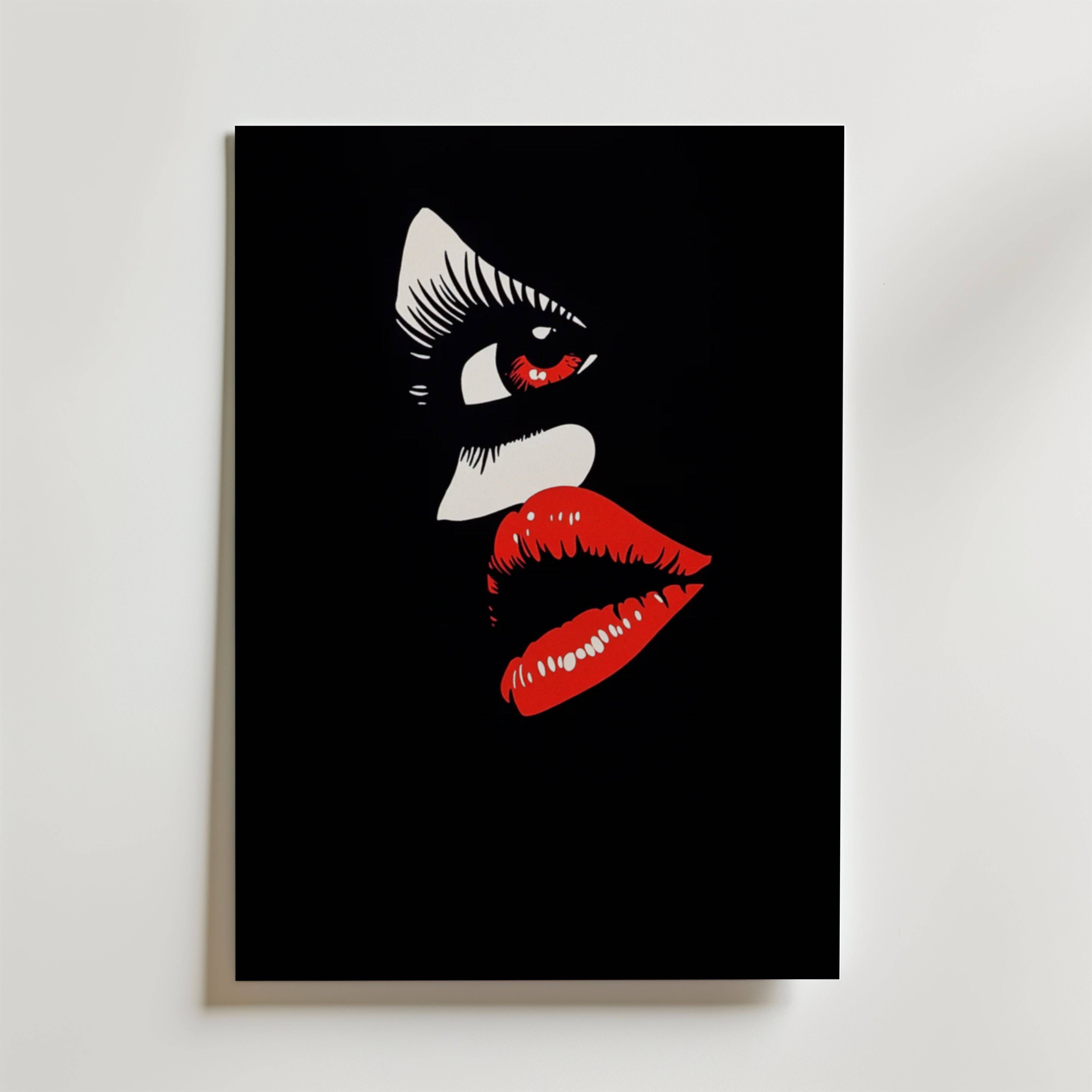 Red Gaze Poster - Premium Canvas 40x50 cm