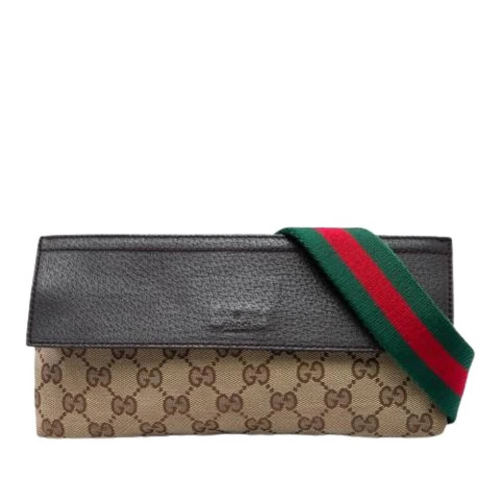 Gucci Vintage Pre-owned Vintage Canvas Crossbody - Vintage - Dame - Brun - ONE SIZE - Uld