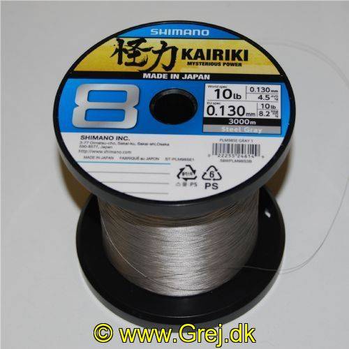 Shimano Kairiki SX8 0.13mm - Farve: Steel Grey - Brudstyrke:8,2kg - Vælg antal meter