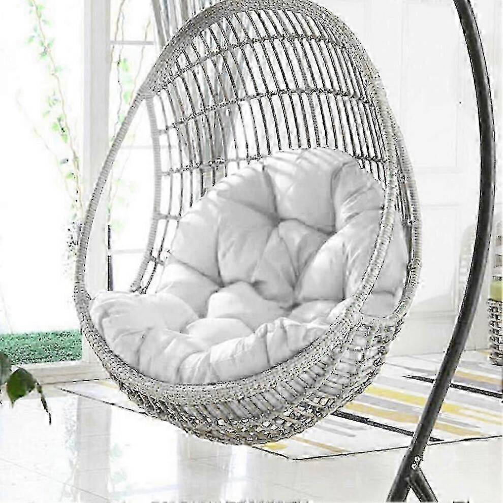 (120X80, White) Indoor Hanging Egg Swing Chair With Thick Cushion, Perfect For Garden Or Home Relaxationa