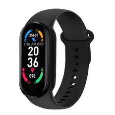 Allowith Montre Bluetooth Montre M6 Smart Bracelet Bluetooth Watch Heart Rate Blood Pressure Health Monitoring