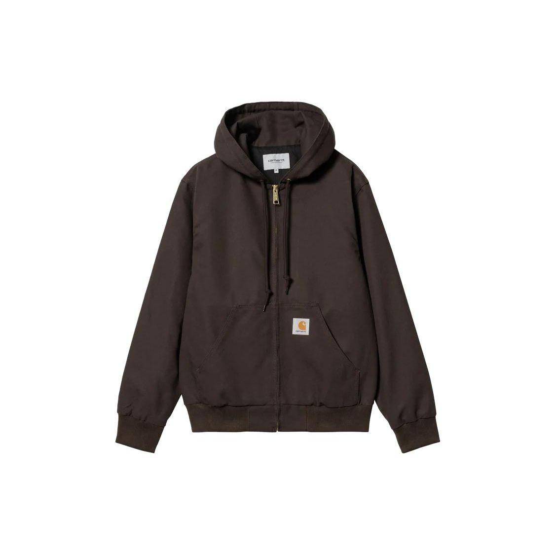 Carhartt WIP Active Jacket Klassisk Enfärgad Logga Huva Dragkedja Långärmad Jacka Herrjackor Rökbrun I032939-47-01 cm black