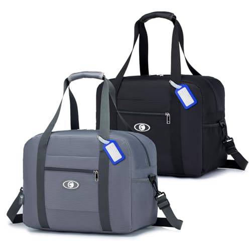 SPAHER 2X Kabinväska 40x30x20 Wizair Vueling Handbagageväska 25L Duffelväska Resväska med Våt Ficka Cabin Bag Sportväska Weekenderväska Hopfällbart Handväska Travel Duffle Bag för Män och Kvinnor