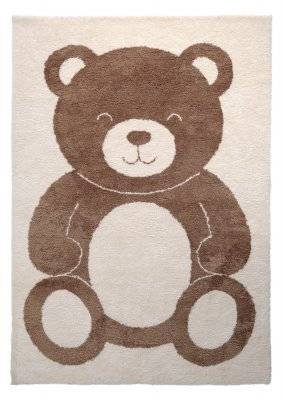 Barnmatta - Soft Teddybear (creme/brun) (Storlek: 130 x 190 cm)