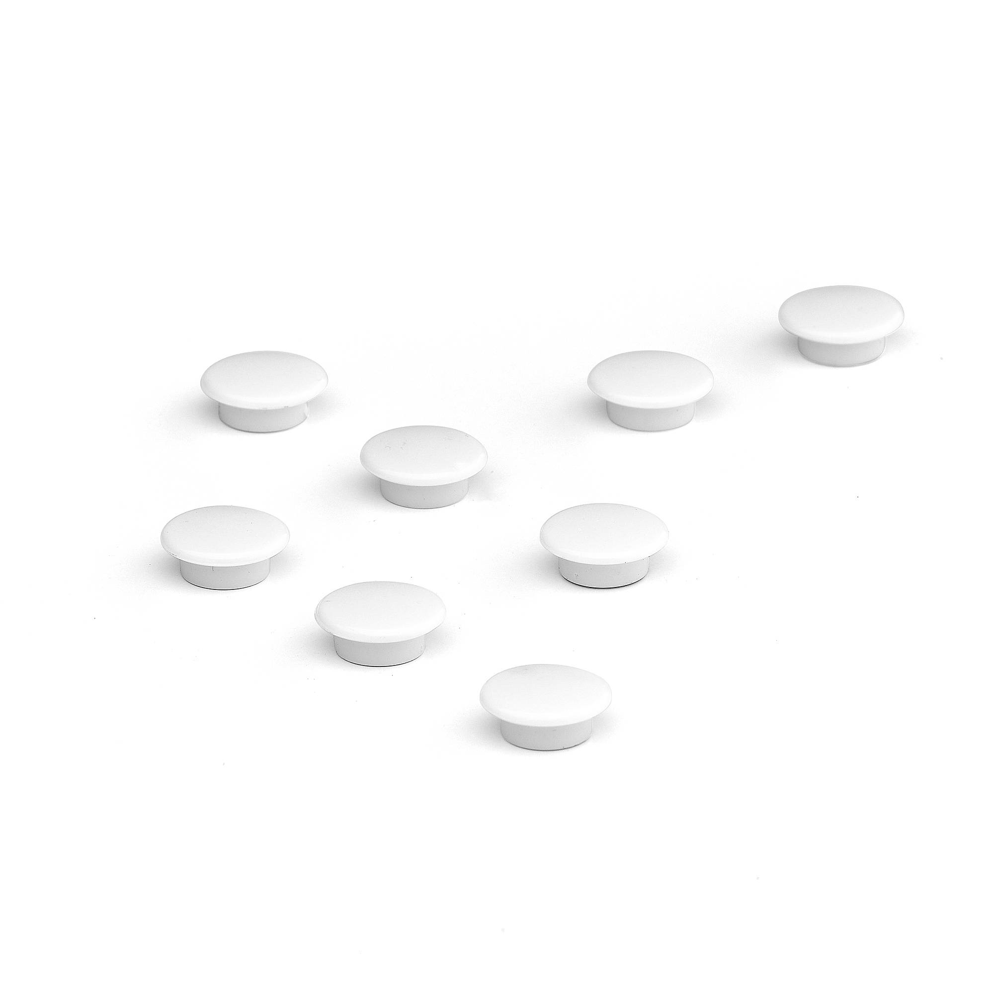 Magneter, 8-pack, 20 mm, vit