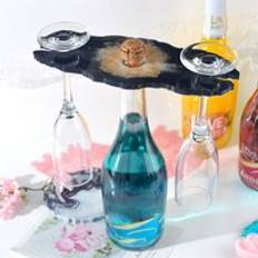 Vinflaska rackhållare coaster die set mögel diy kristall limbricka oregelbunden formad silikonform vin