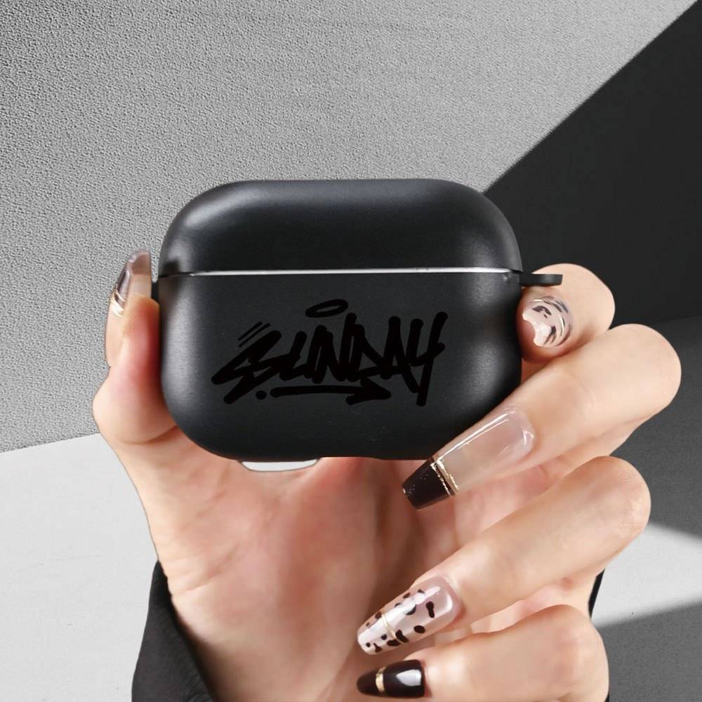 Trendy Graffiti Black Headphone Case - Creative And Stylish Design Compatible With , Airpods 3, Airpods 4, Airpods Pro 2, And Airpods Pro. For