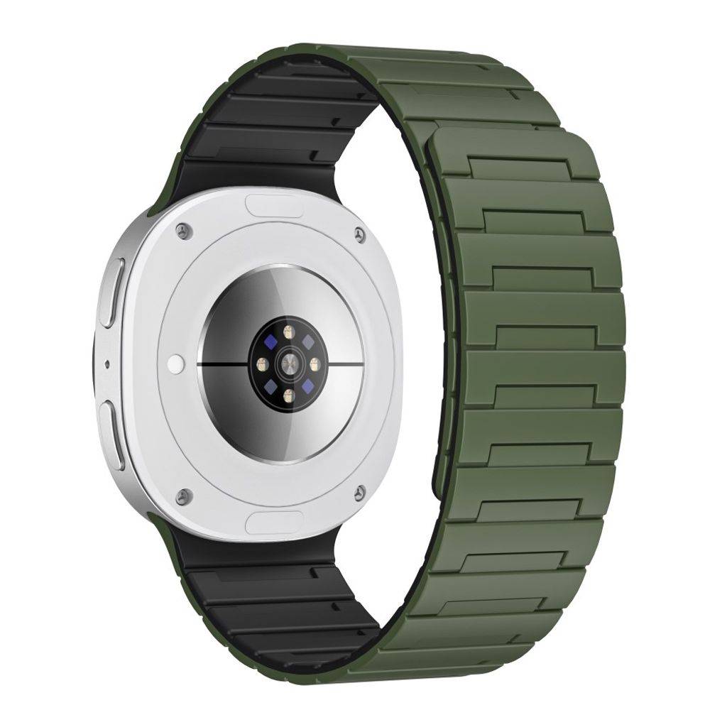 Samsung Galaxy Watch8 Classic 46mm etc. Klockarmband i silikon - grön+svart