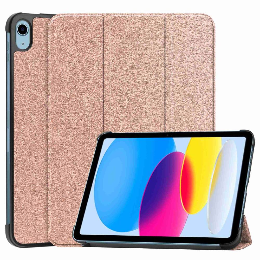 iPad 11 A16 (2025) / iPad 10.9 (2022) - Tri-Fold læder cover - Wake up/sleep funktion - Rosa guld