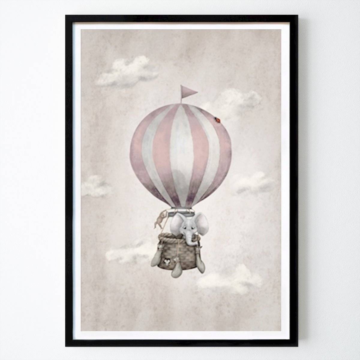 Barnrum Poster: Luftballong Rosa av Hanna Sandgren