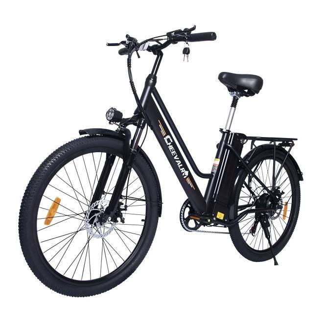 Cheevalry C26 PRO Electric Bike for Adults 250W Brushless Motor 36V20Ah Large-Capacity Battery Ideal for Urban Commutes Leisure Rides svart