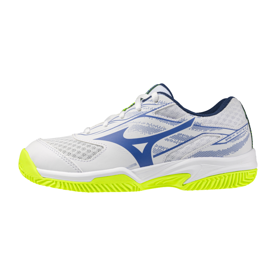 Mizuno Breakshot 5 Jr. Clay Court - White/Dazzling Blue 32,5