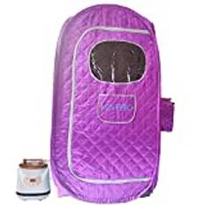 KOVFBRO Portable Sauna Indoor Relax Steam Sauna Room One Person Sauna Home Household 220V 2.8L 1500W Purple