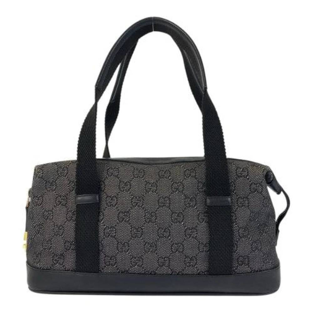 Gucci Vintage Pre-owned GG Canvas Tote Handbag Black Gold - Vintage - Dame - Sort - ONE SIZE - Uld