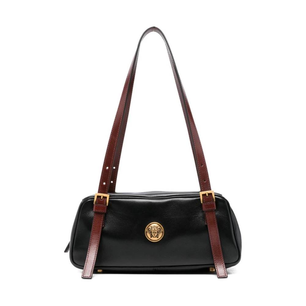 Versace Embleme Bowling Nappa Skuldertaske - Tasker - Dame - Sort - ONE SIZE - Uld